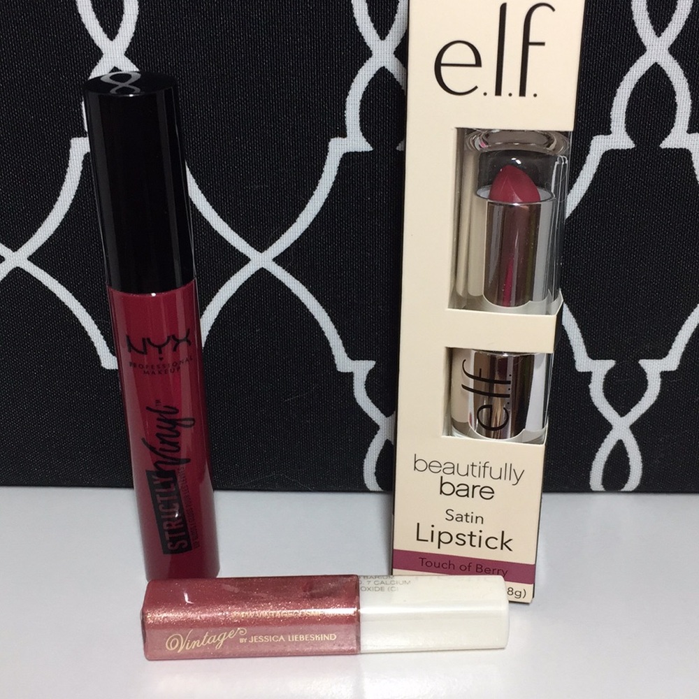 lip combo Elf, NYX, vintage